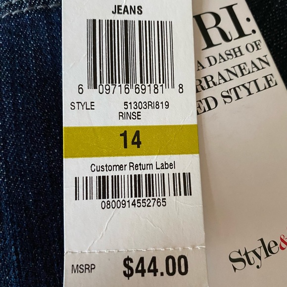 NWT Style & Co. Tummy Control Capri Jeans Size 14 - Picture 14 of 16